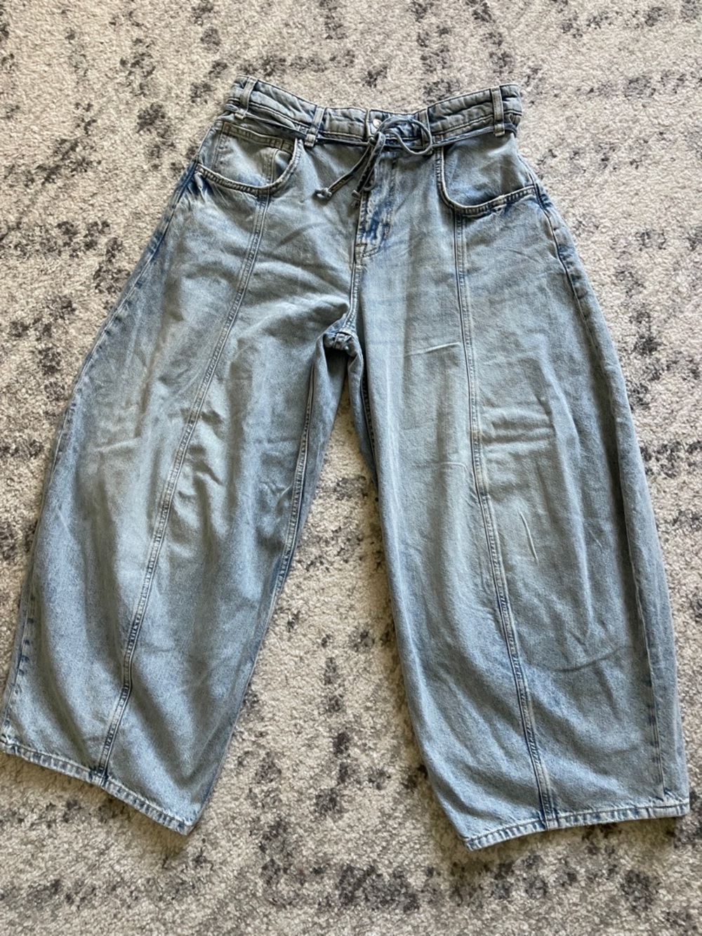 We The Free Faded Blue Wide-Leg Panel Jeans